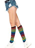 Rainbow striped knee highs